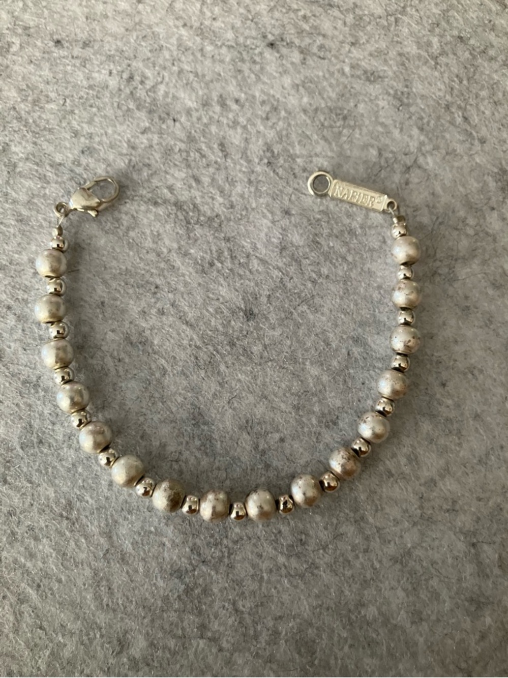 Napier Vintage Silver Beaded Bracelet